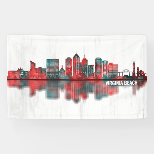 Virginia Beach Virginia Skyline Spandoek (Horizontaal)