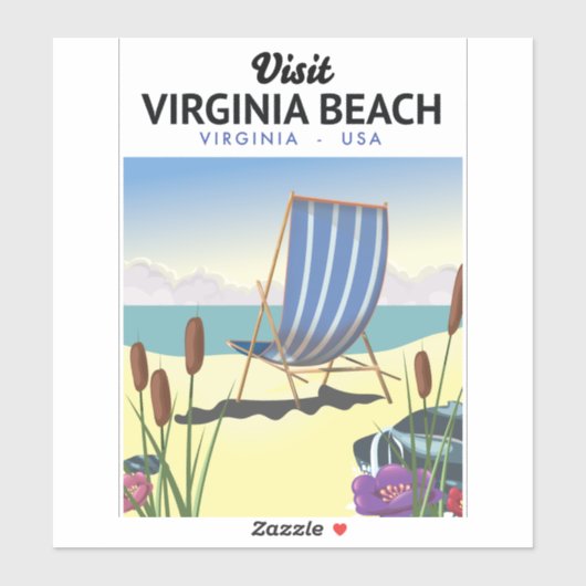 Virginia Beach Virginia USA reisposter Sticker (Vel)