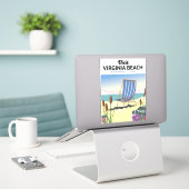 Virginia Beach Virginia USA reisposter Sticker (Laptop op bureau)