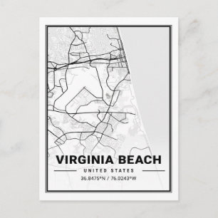 Virginia Beach Virginia USA Travel City Map Briefkaart
