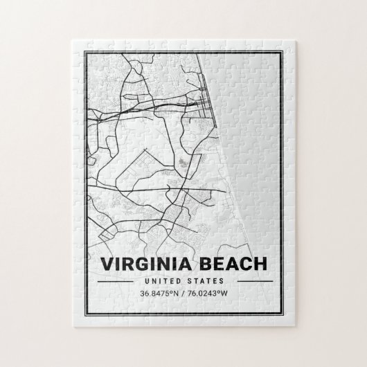Virginia Beach Virginia USA Travel City Map Legpuzzel (Verticaal)