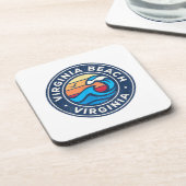 Virginia Beach Virginia VA  Nautical Waves Bier Onderzetter (Linkerzijde)