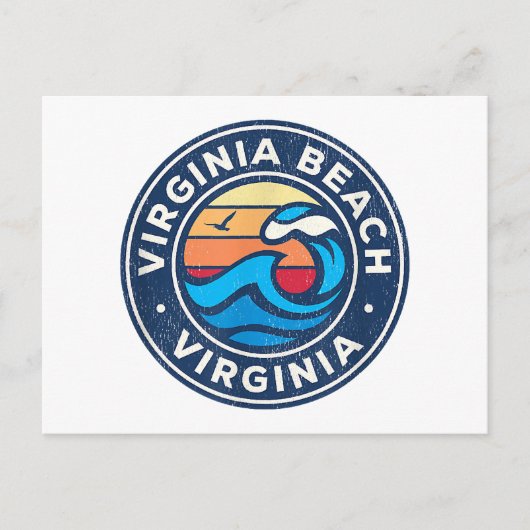 Virginia Beach Virginia VA  Nautical Waves Briefkaart (Voorkant)