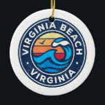 Virginia Beach Virginia VA  Nautical Waves Keramisch Ornament<br><div class="desc">Virginia Beach Virginia VA  Nautical Waves Design</div>
