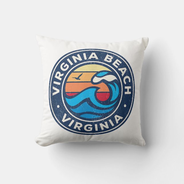 Virginia Beach Virginia VA  Nautical Waves Kussen (Voorkant)