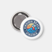 Virginia Beach Virginia VA  Nautical Waves Magneet (Voorkant / Achterkant)