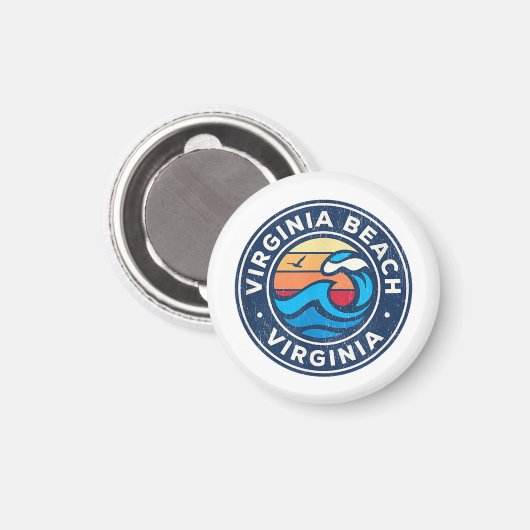 Virginia Beach Virginia VA  Nautical Waves Magneet (Voorkant / Achterkant)