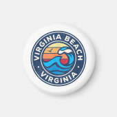 Virginia Beach Virginia VA  Nautical Waves Magneet (Voorkant)