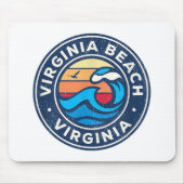 Virginia Beach Virginia VA Nautical Waves Muismat (Voorkant)