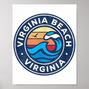 Virginia Beach Virginia VA  Nautical Waves Poster