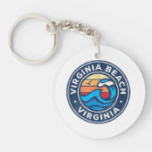 Virginia Beach Virginia VA  Nautical Waves Sleutelhanger (Voorkant)