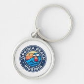 Virginia Beach Virginia VA  Nautical Waves Sleutelhanger (Voorkant)
