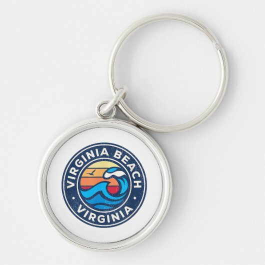 Virginia Beach Virginia VA  Nautical Waves Sleutelhanger (Voorkant)