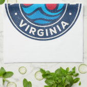 Virginia Beach Virginia VA  Nautical Waves Theedoek (Gevouwen)