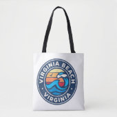 Virginia Beach Virginia VA  Nautical Waves Tote Bag (Voorkant)