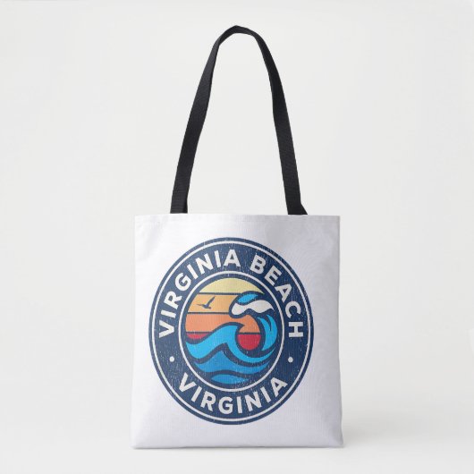Virginia Beach Virginia VA  Nautical Waves Tote Bag (Voorkant)