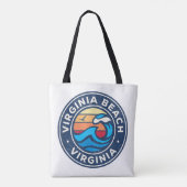 Virginia Beach Virginia VA  Nautical Waves Tote Bag (Achterkant)