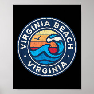 Virginia Beach Virginia via nautische golven Poster