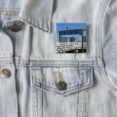 Virginia Beach Vissen Pier Vierkante Button 5,1 Cm (In situ)