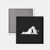 Virginia Bigfoot Sasquatch Funny Appalachian Men K Magneet (Voorkant / Achterkant)