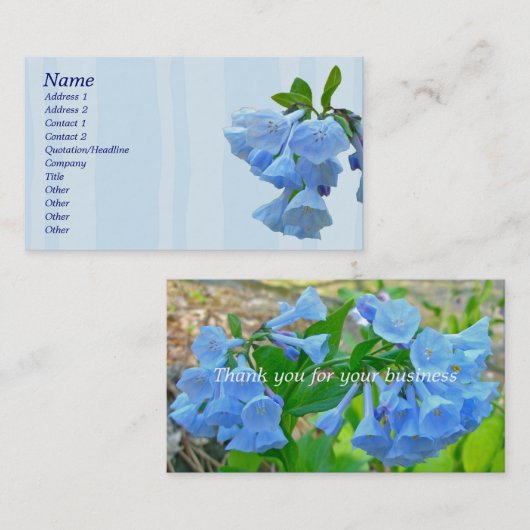 Virginia Bluebells Coordinating Items Visitekaartje (Voorkant / Achterkant)