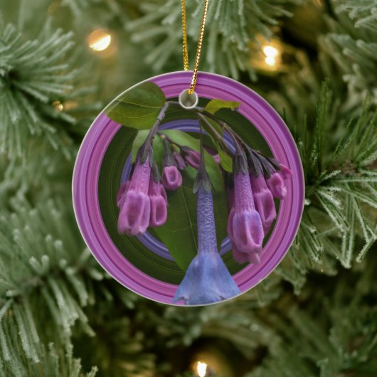 Virginia Bluebells keramische cirkelvormer Keramisch Ornament (Boom)