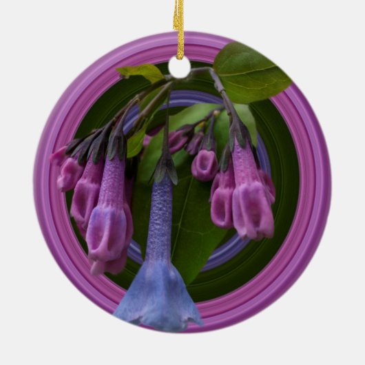 Virginia Bluebells keramische cirkelvormer Keramisch Ornament (Achterkant)