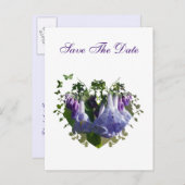 Virginia Bluebells Wildbloemen - Bewaar de datum Aankondigingskaart (Voorkant / Achterkant)
