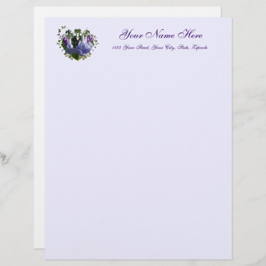 Virginia Bluebells Wildflower Persoonlijk Briefhoofd (Voorkant / Achterkant)