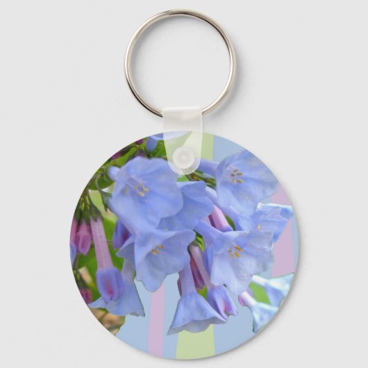 Virginia Bluebells Wildflower Sleutelhanger (Voorkant)