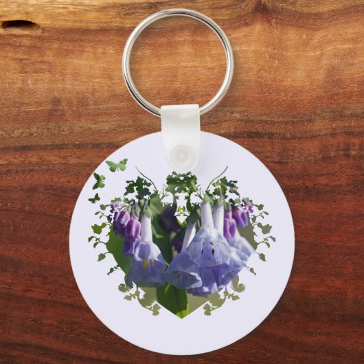 Virginia Bluebells Wildflower Sleutelhanger (Voorkant)