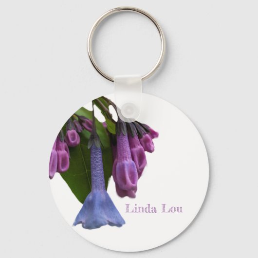 Virginia Bluebells Wildflower Sleutelhanger (Voorkant)