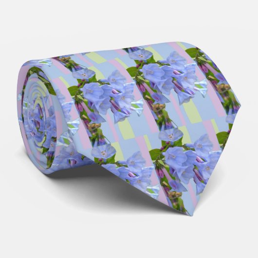 Virginia Bluebells Wildflower Stropdas (Opgerold)