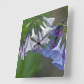 Virginia Bluebells Wildflower Vierkante Klok (Hoek)