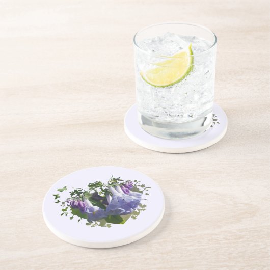 Virginia Bluebells Wildflower Zandsteen Onderzetter (Zijkant)