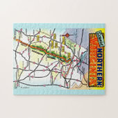 Virginia Briefkaart Kaart Legpuzzel (Horizontaal)