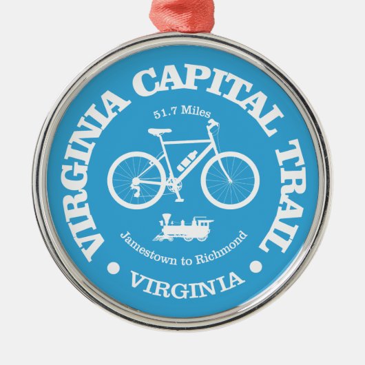 Virginia Capital Trail (fietser) Metalen Ornament (Voorkant)