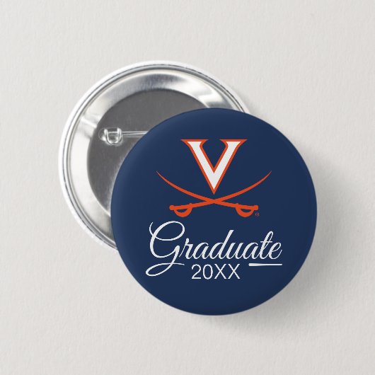 Virginia Cavaliers | Afstuderen Ronde Button 5,7 Cm (Voorkant /achterkant)