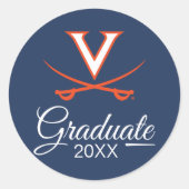 Virginia Cavaliers | AFSTUDEREN Ronde Sticker (Voorkant)