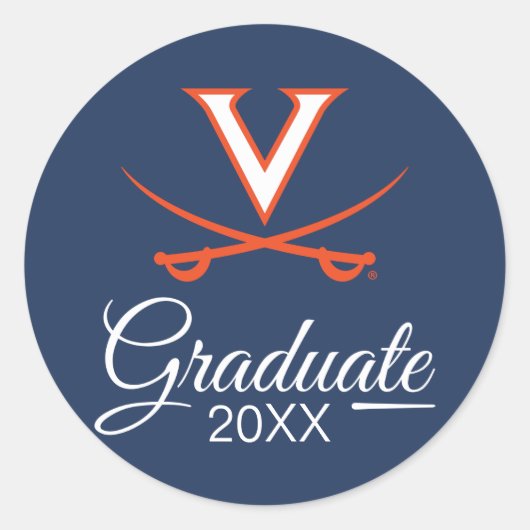 Virginia Cavaliers | AFSTUDEREN Ronde Sticker (Voorkant)