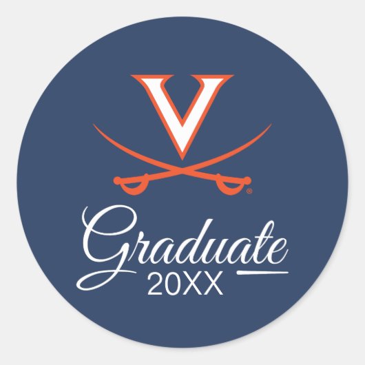 Virginia Cavaliers | Afstuderen Ronde Sticker (Voorkant)