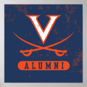Virginia Cavaliers Alumni Distress Poster (Voorkant)