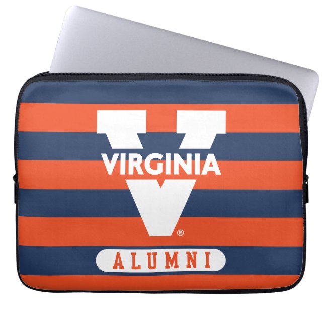 Virginia Cavaliers Alumni Stripes Laptop Sleeve (Voorkant)