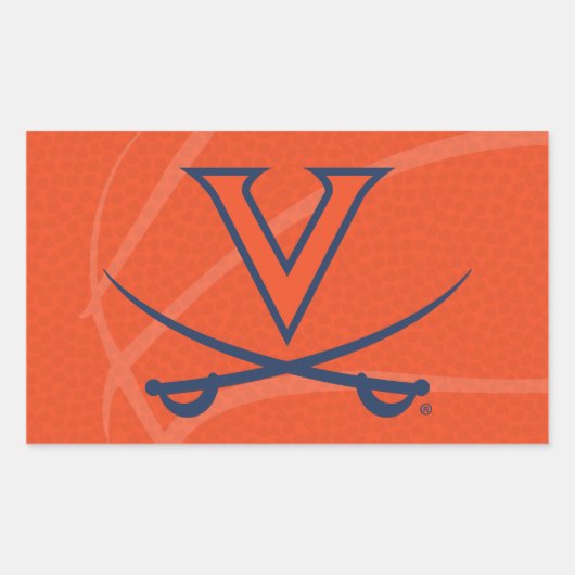 Virginia Cavaliers Basketbal Rechthoekige Sticker (Voorkant)