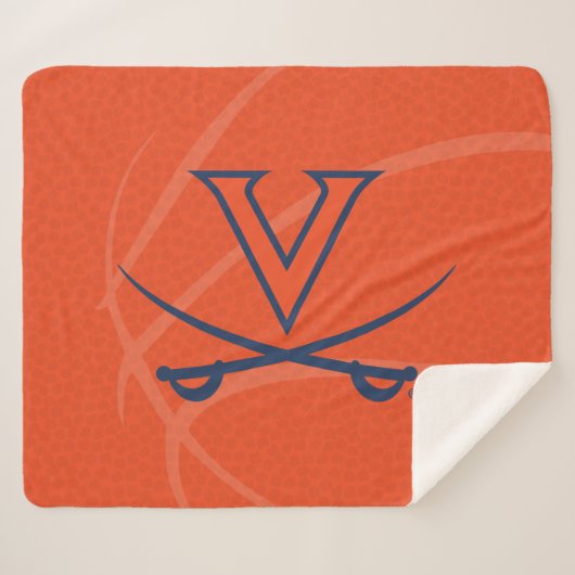 Virginia Cavaliers Basketbal Sherpa Deken (Voorkant (horizontaal))