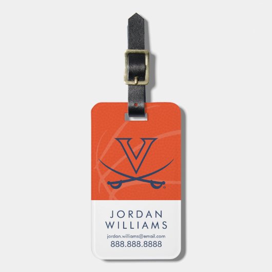 Virginia Cavaliers Basketball Bagagelabel (Voorkant verticaal)