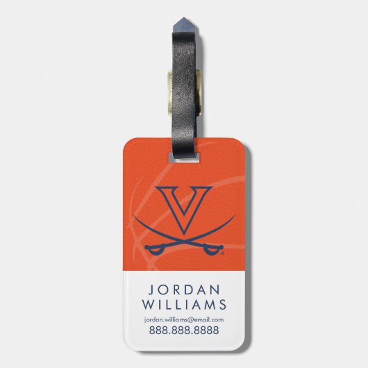 Virginia Cavaliers Basketball Bagagelabel (Achterkant verticaal)