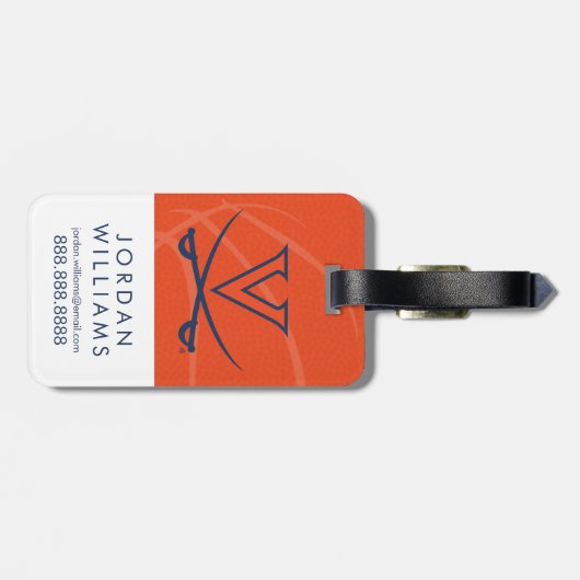 Virginia Cavaliers Basketball Bagagelabel (Achterkant horizontaal)