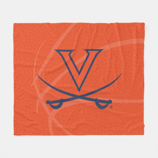 Virginia Cavaliers Basketball Fleece Deken (Voorkant (Horizontaal))