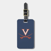 Virginia Cavaliers Carbon Fiber Bagagelabel (Voorkant verticaal)